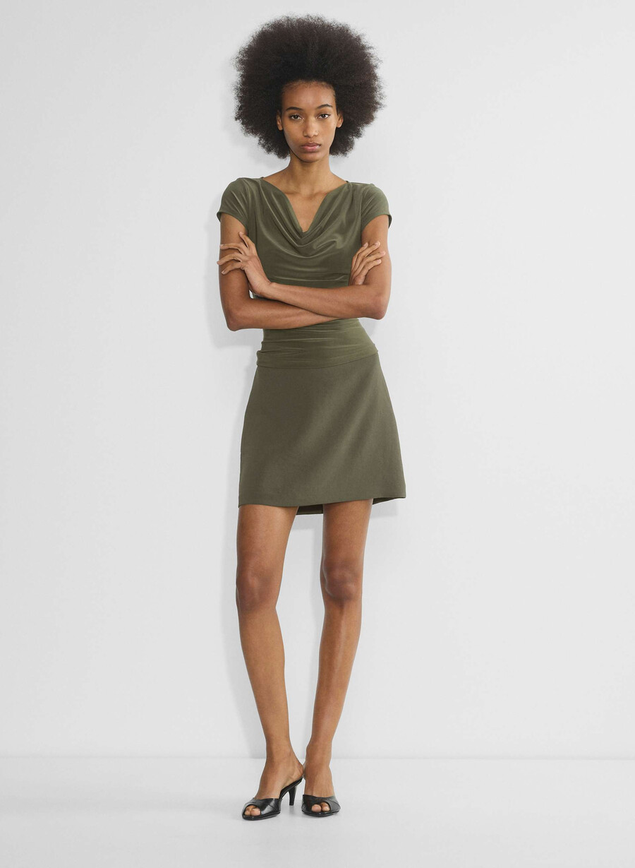 minigonna classica - crepette dark olive