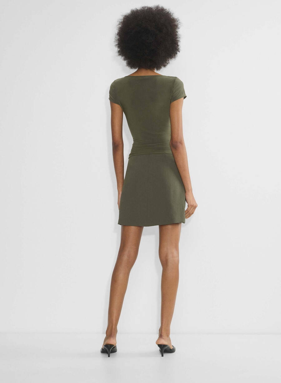 minigonna classica - crepette dark olive