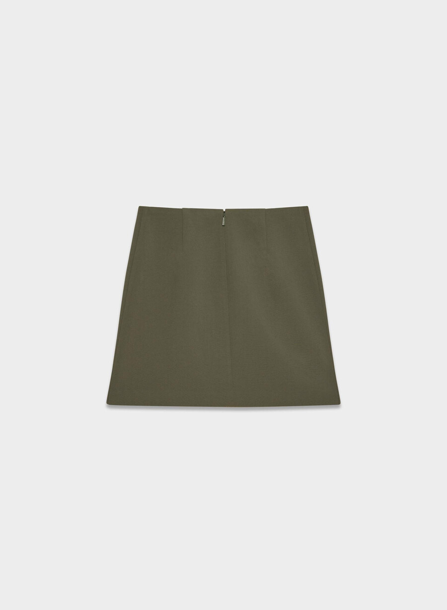 minigonna classica - crepette dark olive