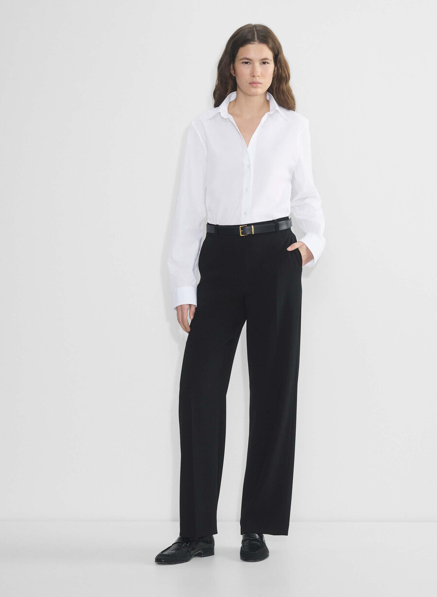 pantaloni agency - mirror crepe nero
