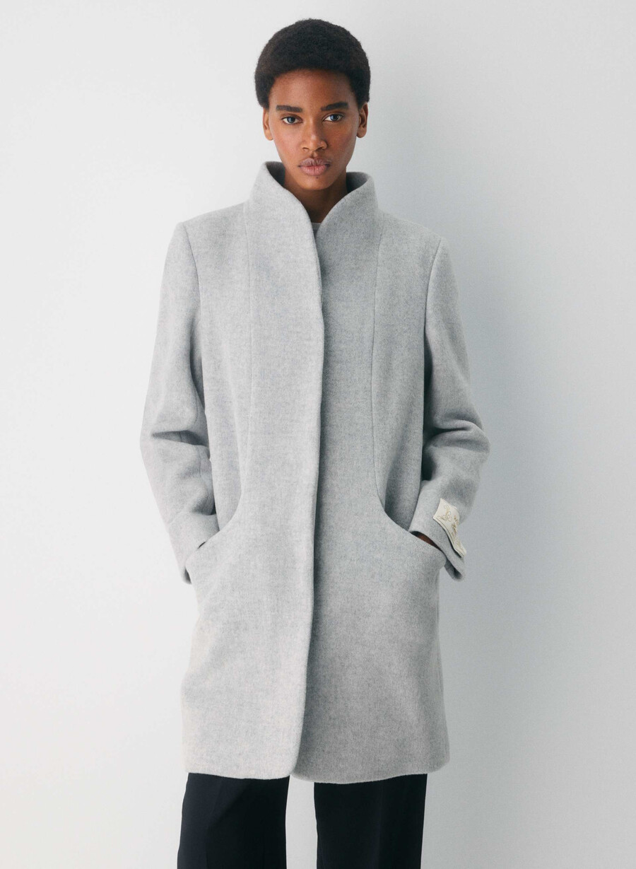 the cocoon coat new - lana cashmere grigio chiaro melange