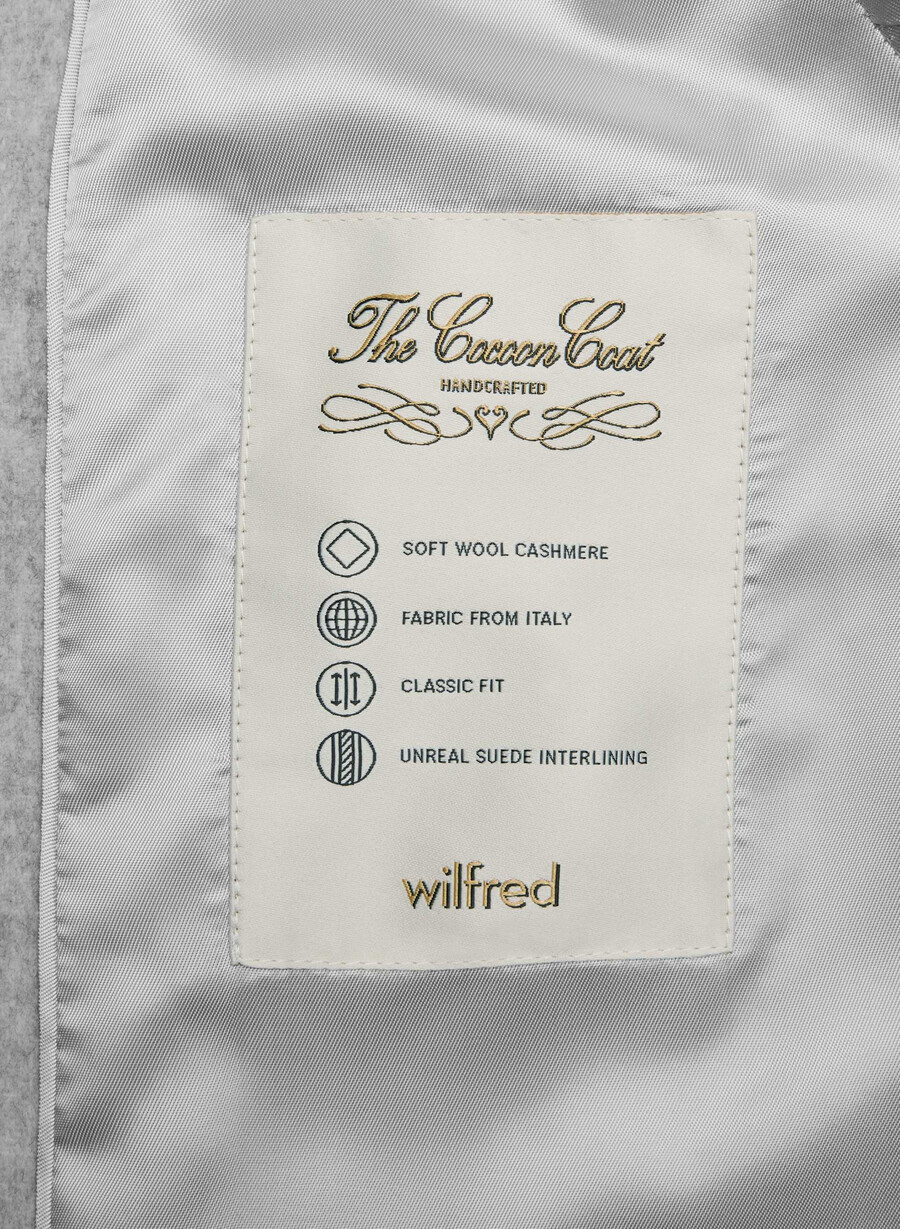 the cocoon coat new - lana cashmere grigio chiaro melange