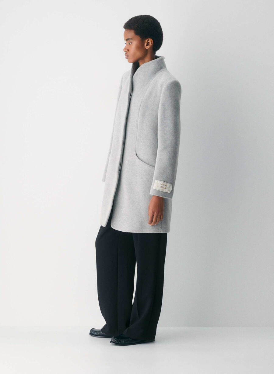 the cocoon coat new - lana cashmere grigio chiaro melange