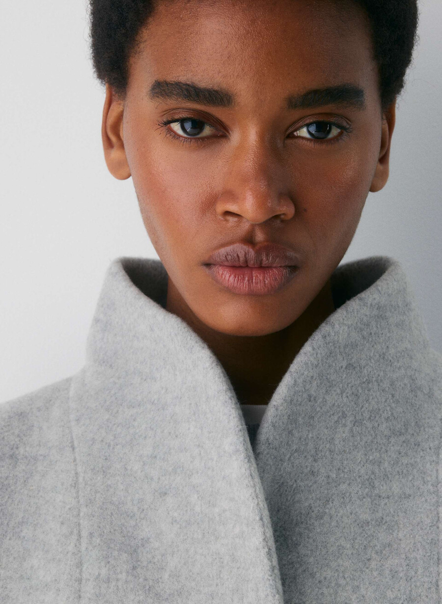 the cocoon coat new - lana cashmere grigio chiaro melange