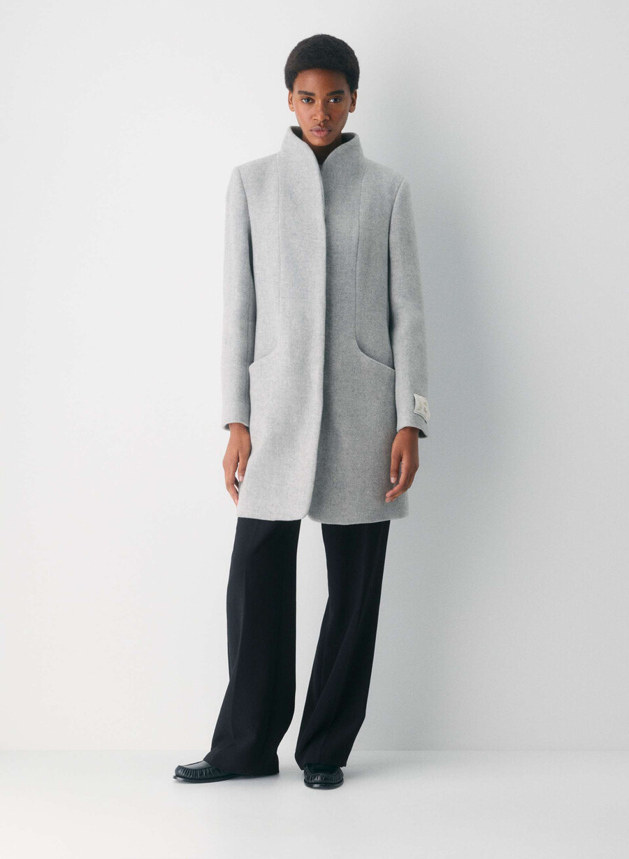 the cocoon coat new - lana cashmere grigio chiaro melange