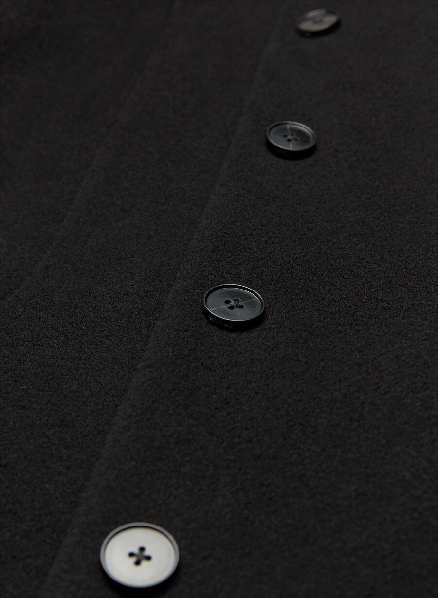 cappotto lungo cocoon - lana cashmere nero