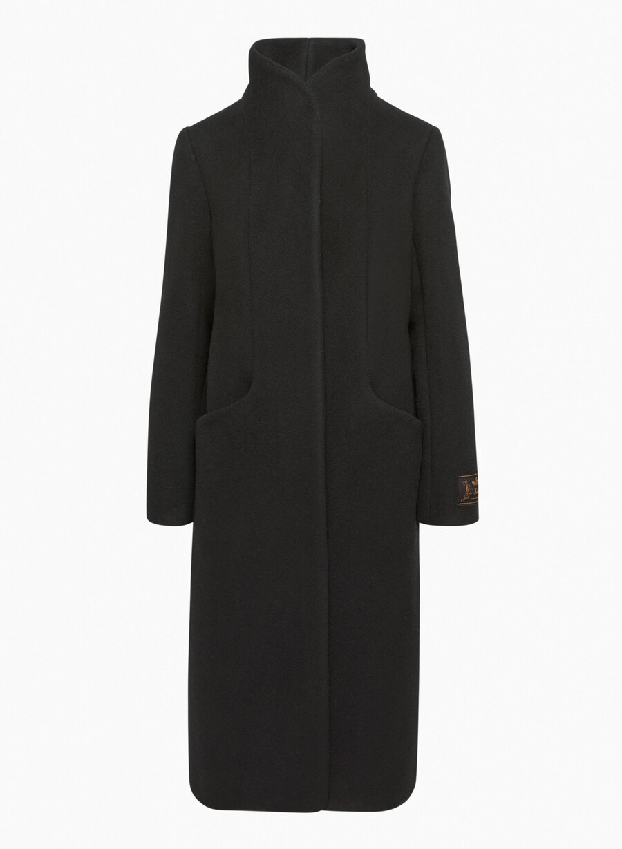 cappotto lungo cocoon - lana cashmere nero