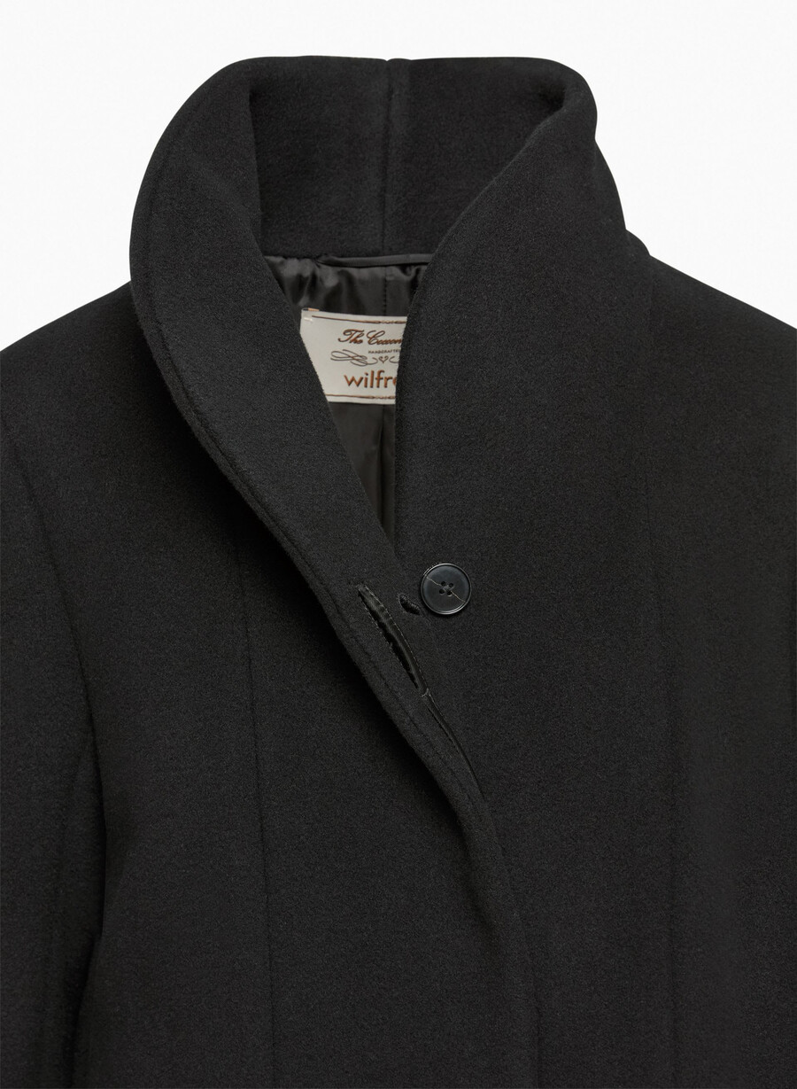 cappotto lungo cocoon - lana cashmere nero