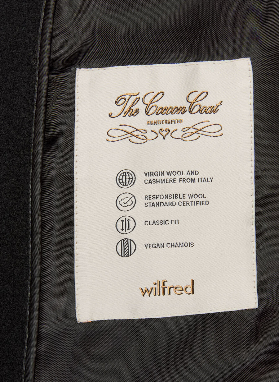 cappotto lungo cocoon - lana cashmere nero