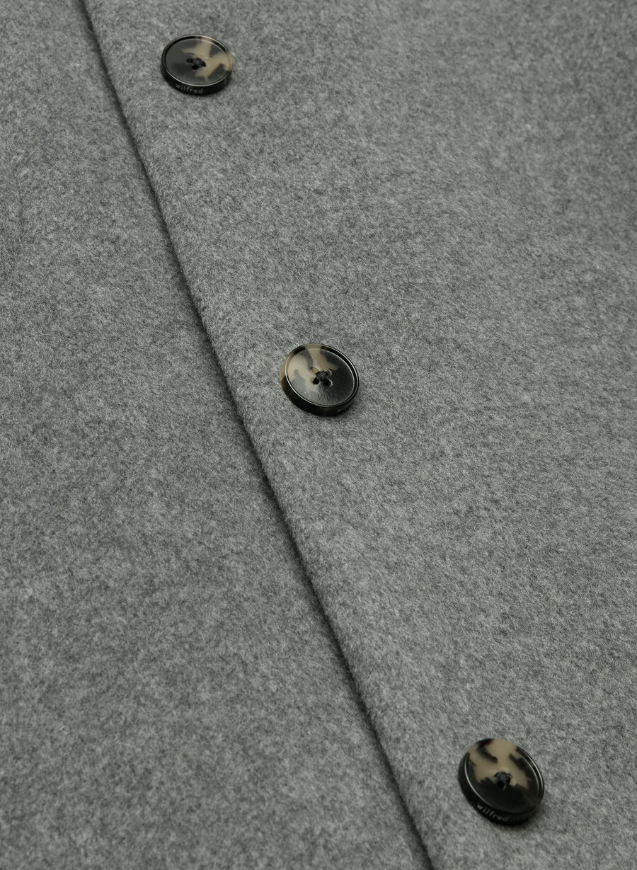 cappotto lungo cocoon - lana cashmere grigio scuro melange