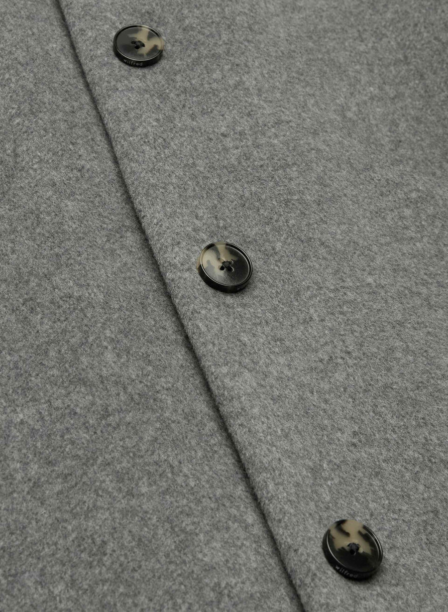 cappotto lungo cocoon - lana cashmere grigio scuro melange