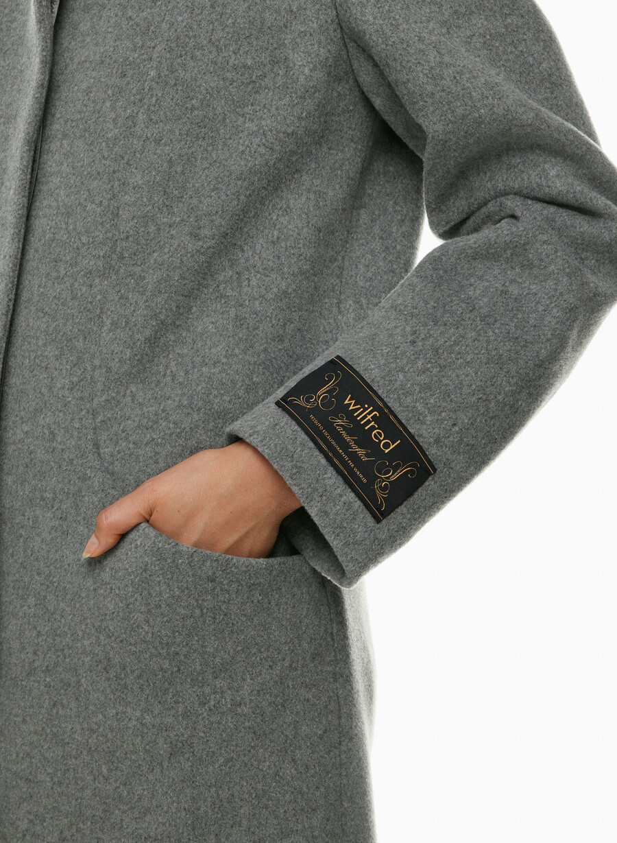 cappotto lungo cocoon - lana cashmere grigio scuro melange