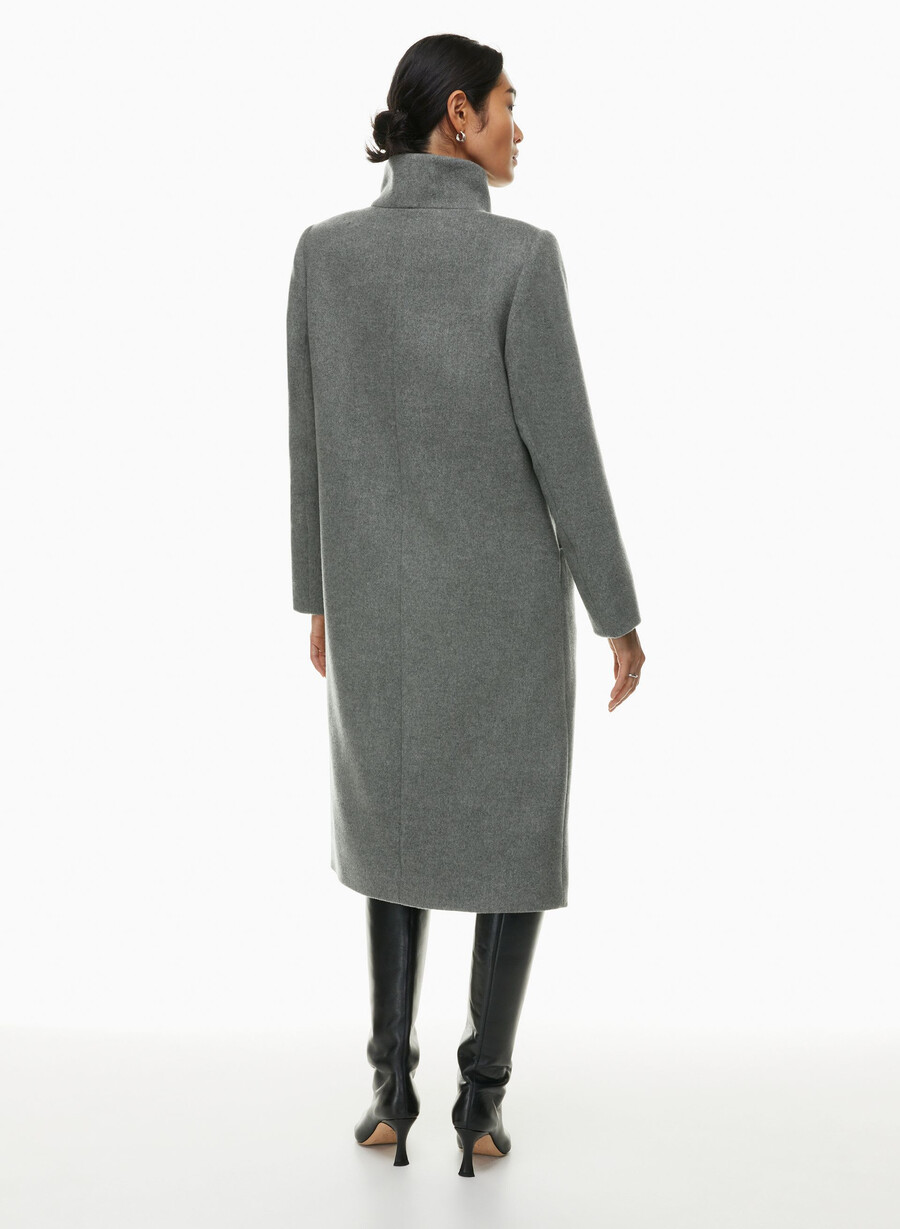 cappotto lungo cocoon - lana cashmere grigio scuro melange