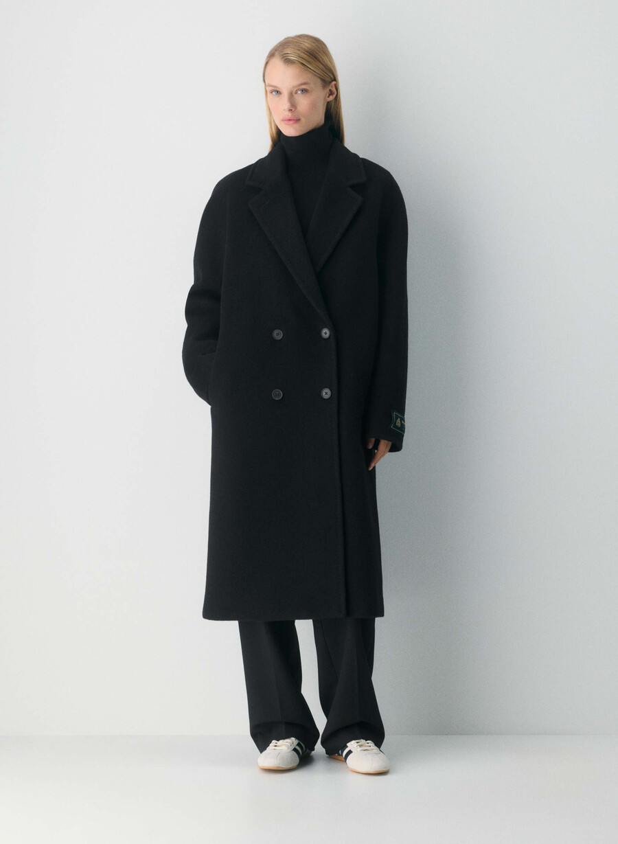 cappotto the slouch nuovo - lana recamel nero