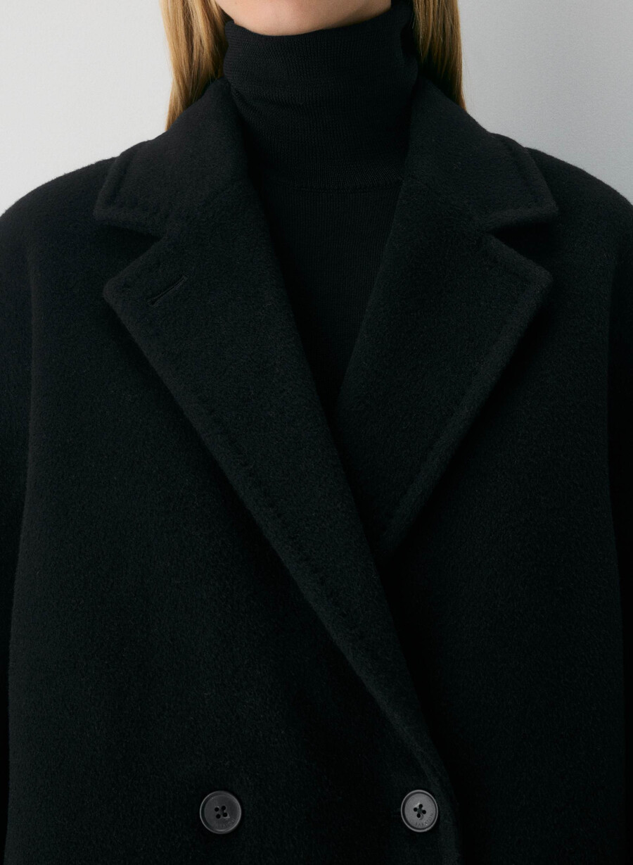 cappotto the slouch nuovo - lana recamel nero
