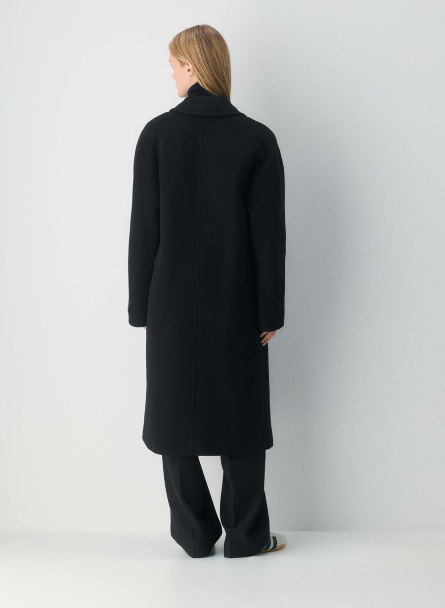 cappotto the slouch nuovo - lana recamel nero