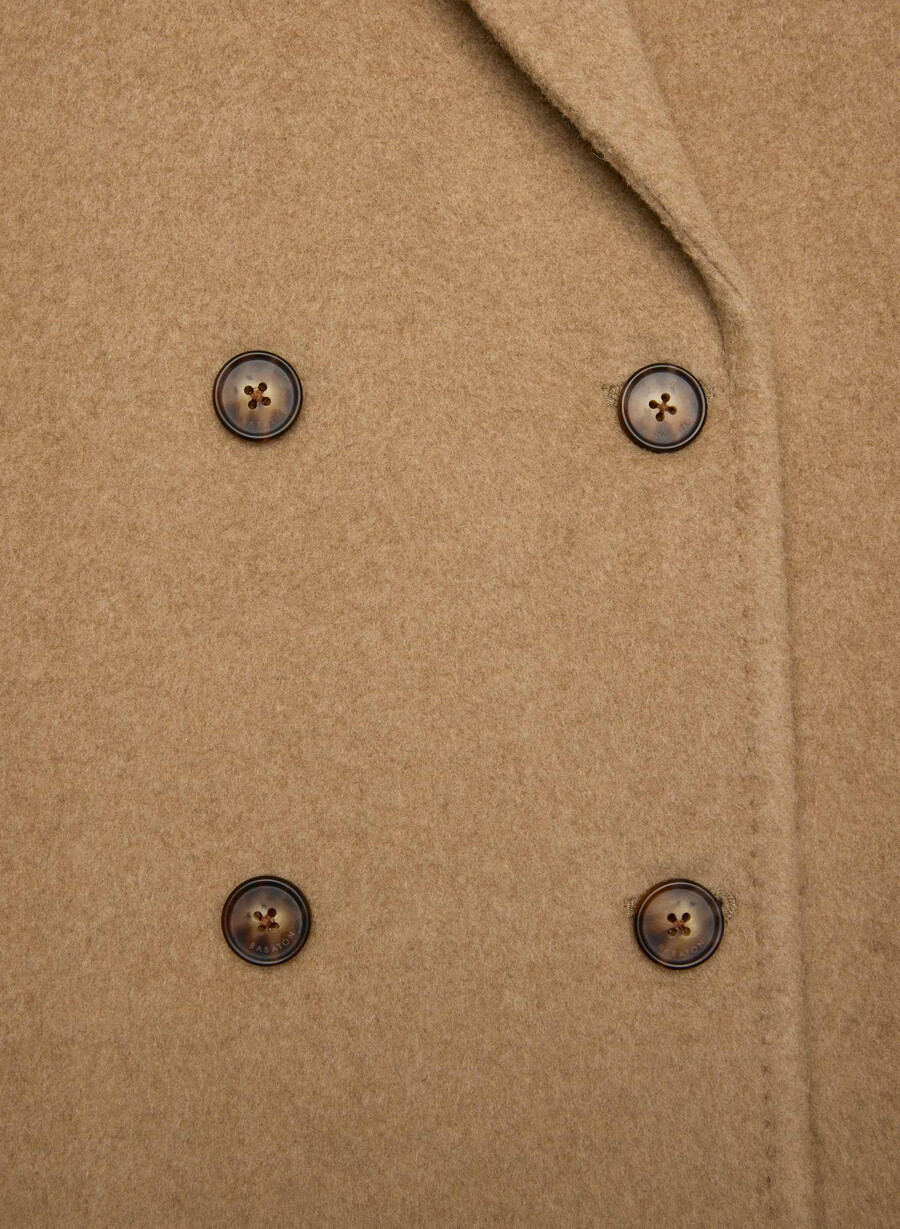 the slouch coat nuovo - lana recamel cocoa sand