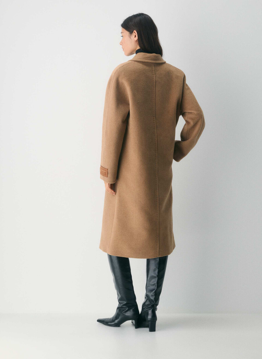 the slouch coat nuovo - lana recamel cocoa sand