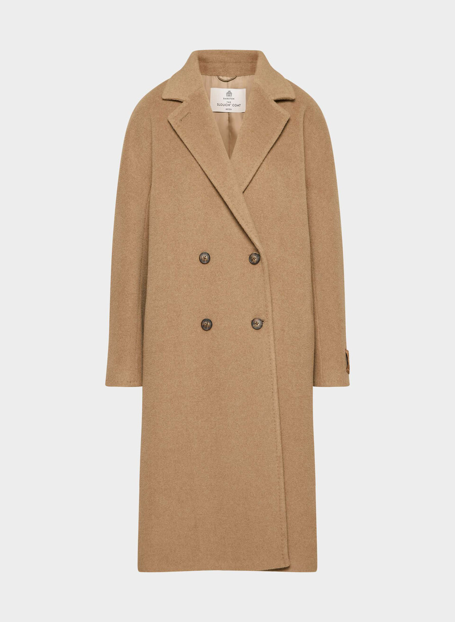 the slouch coat nuovo - lana recamel cocoa sand