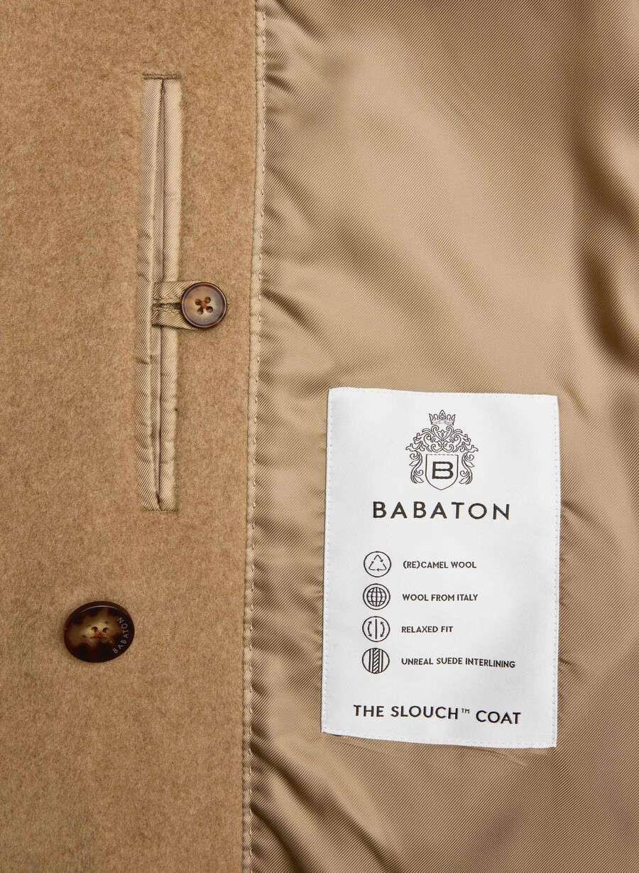 the slouch coat nuovo - lana recamel cocoa sand