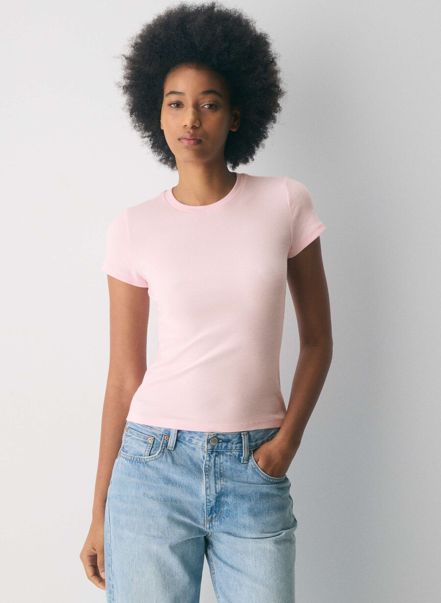 maglietta homestretch rib tune villa pink