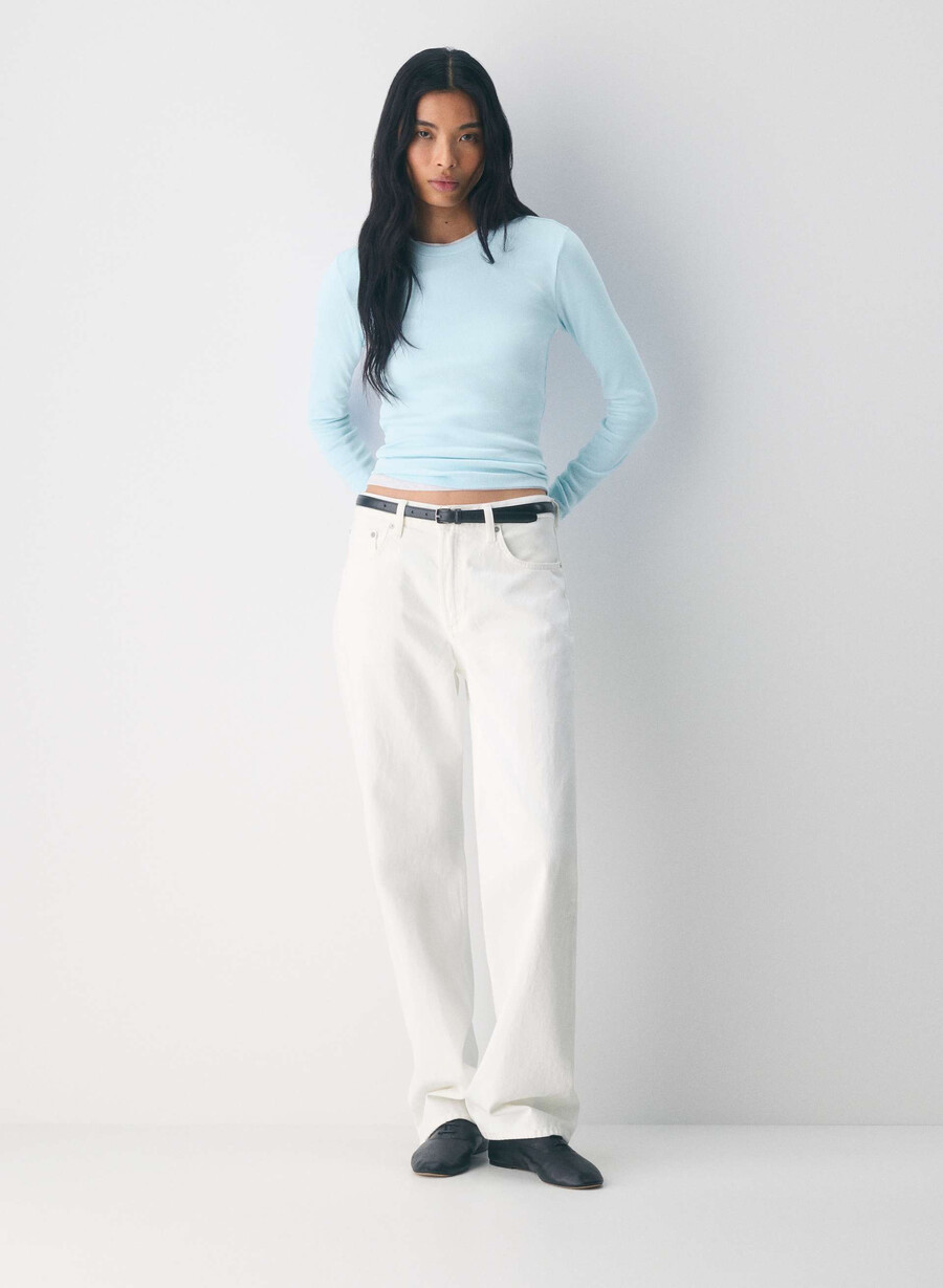 homestretch rib solo longsleeve bianco