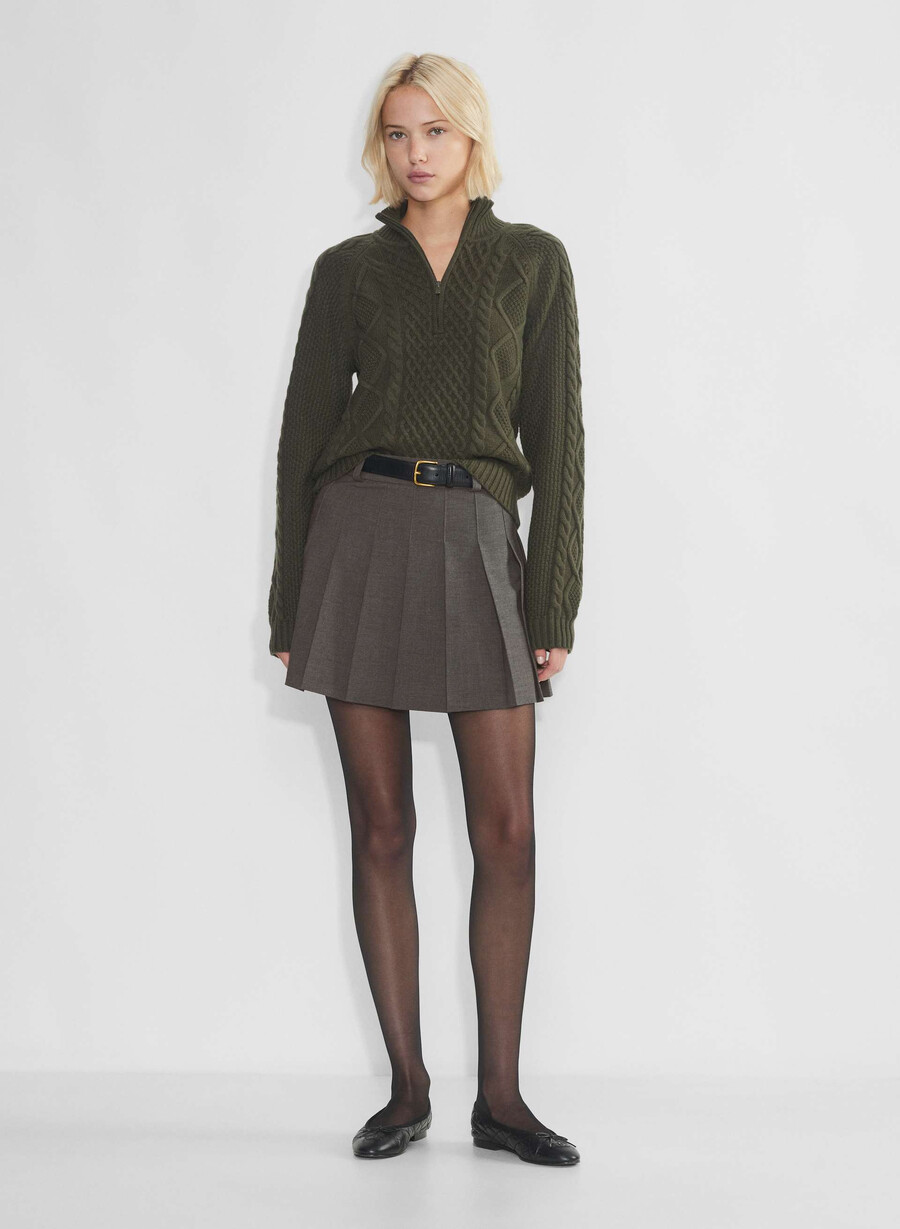 maglione boreal con zip 14 verde oliva scuro