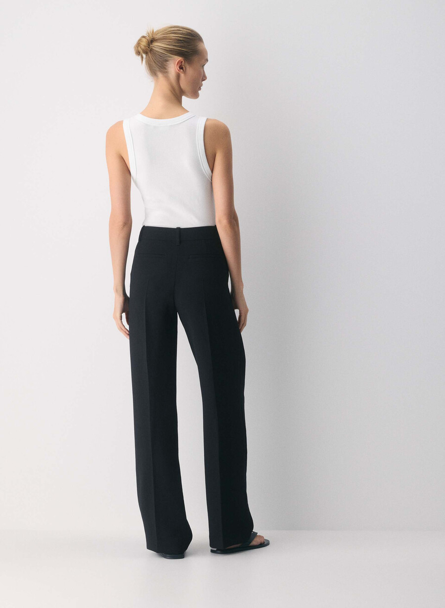the effortless pant lo-rise - crepette nero