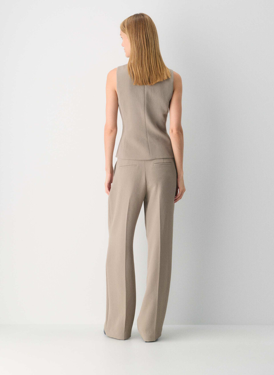the effortless pant lo-rise - crepette nomad taupe