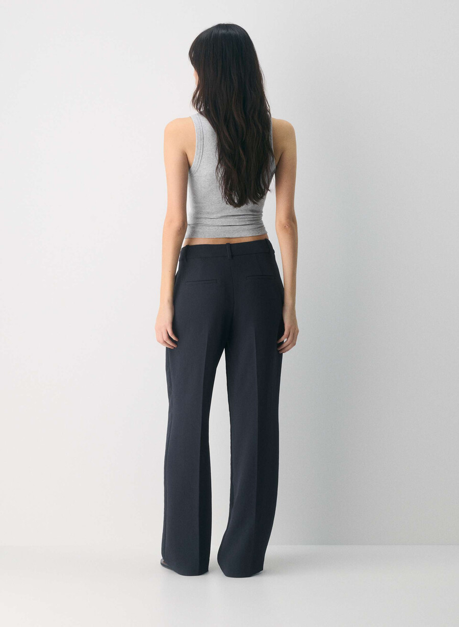 the effortless pant lo-rise - crepette dark navy