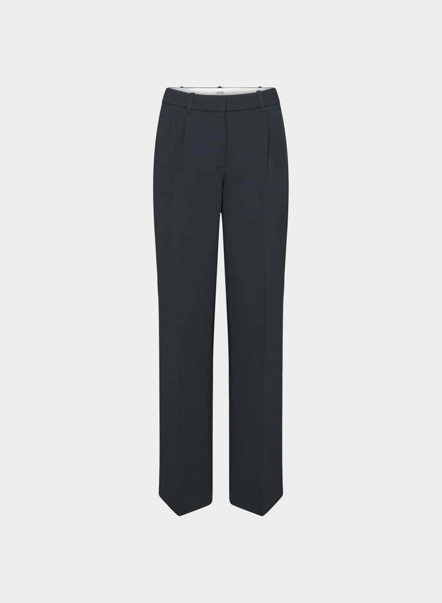 the effortless pant lo-rise - crepette dark navy