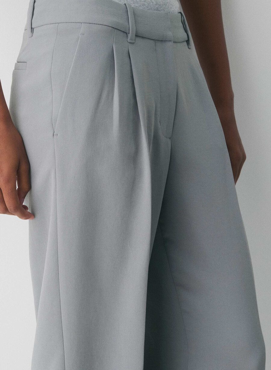 i pantaloni effortless lo-rise - crepette riverstone grigio