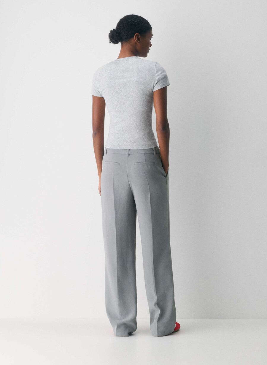 i pantaloni effortless lo-rise - crepette riverstone grigio