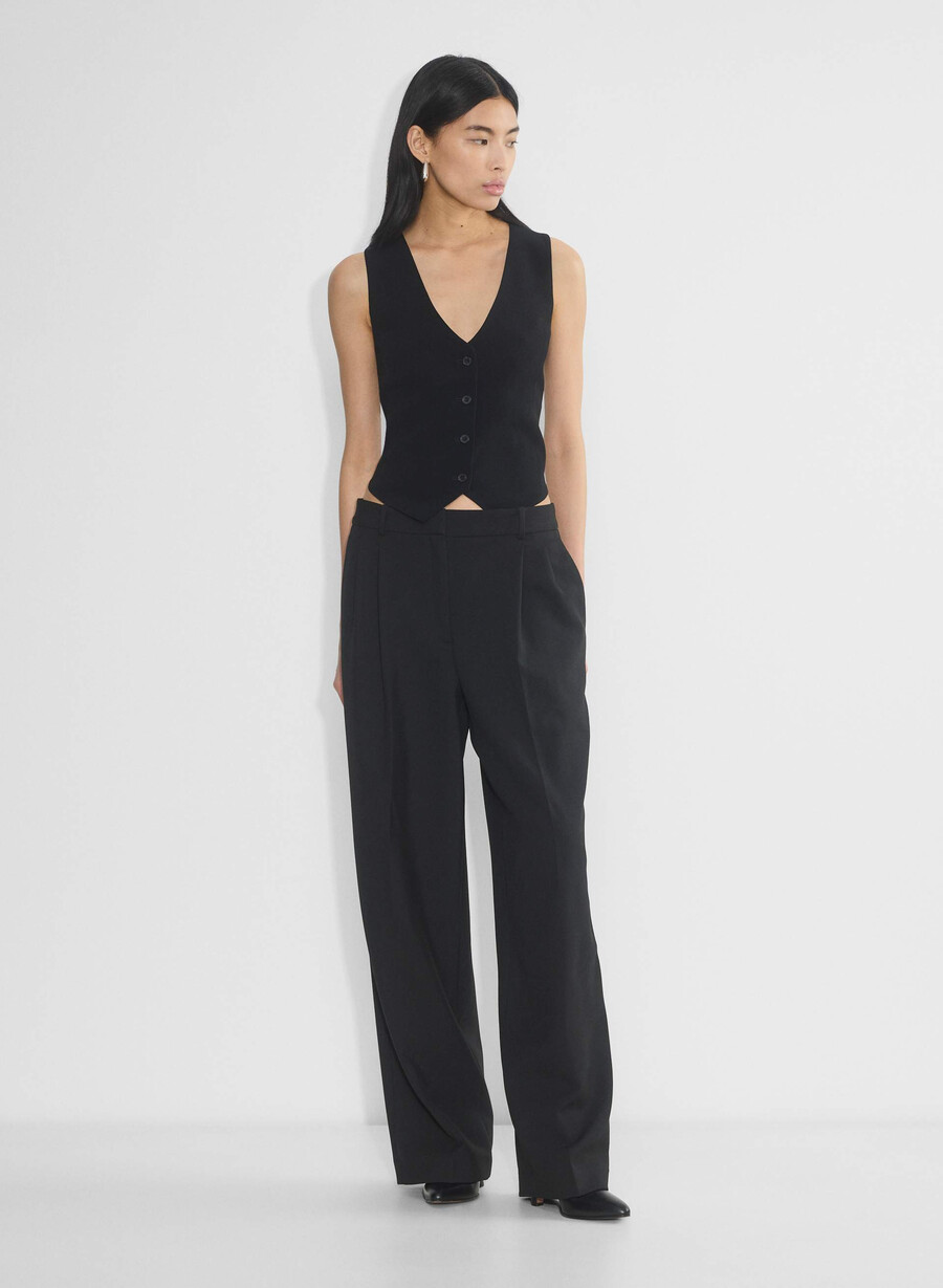 gilet deniro - mirror crepe nero