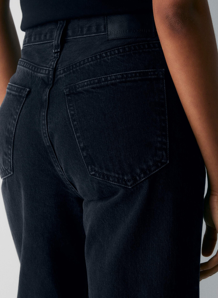 denim forum the farrah hi-rise wide jean eyeliner nero