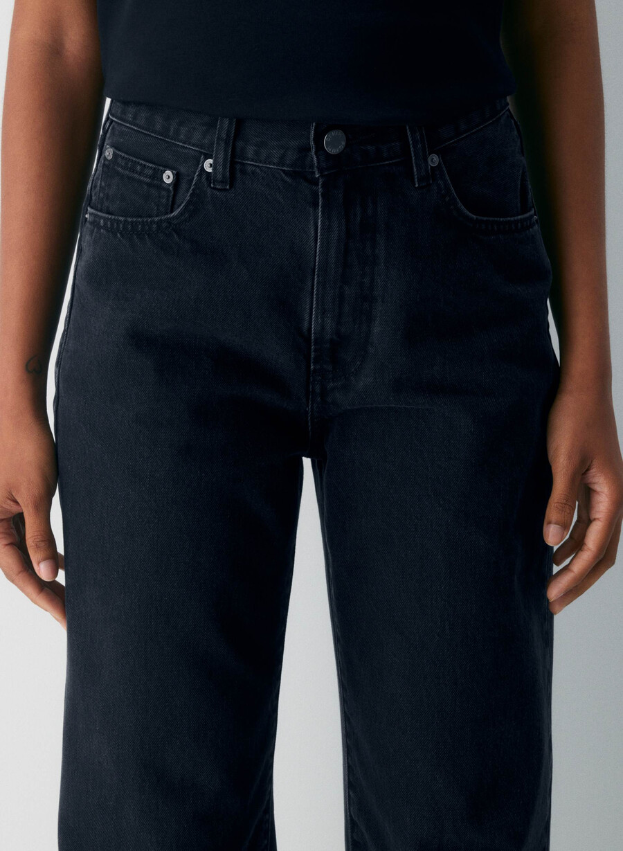 denim forum the farrah hi-rise wide jean eyeliner nero