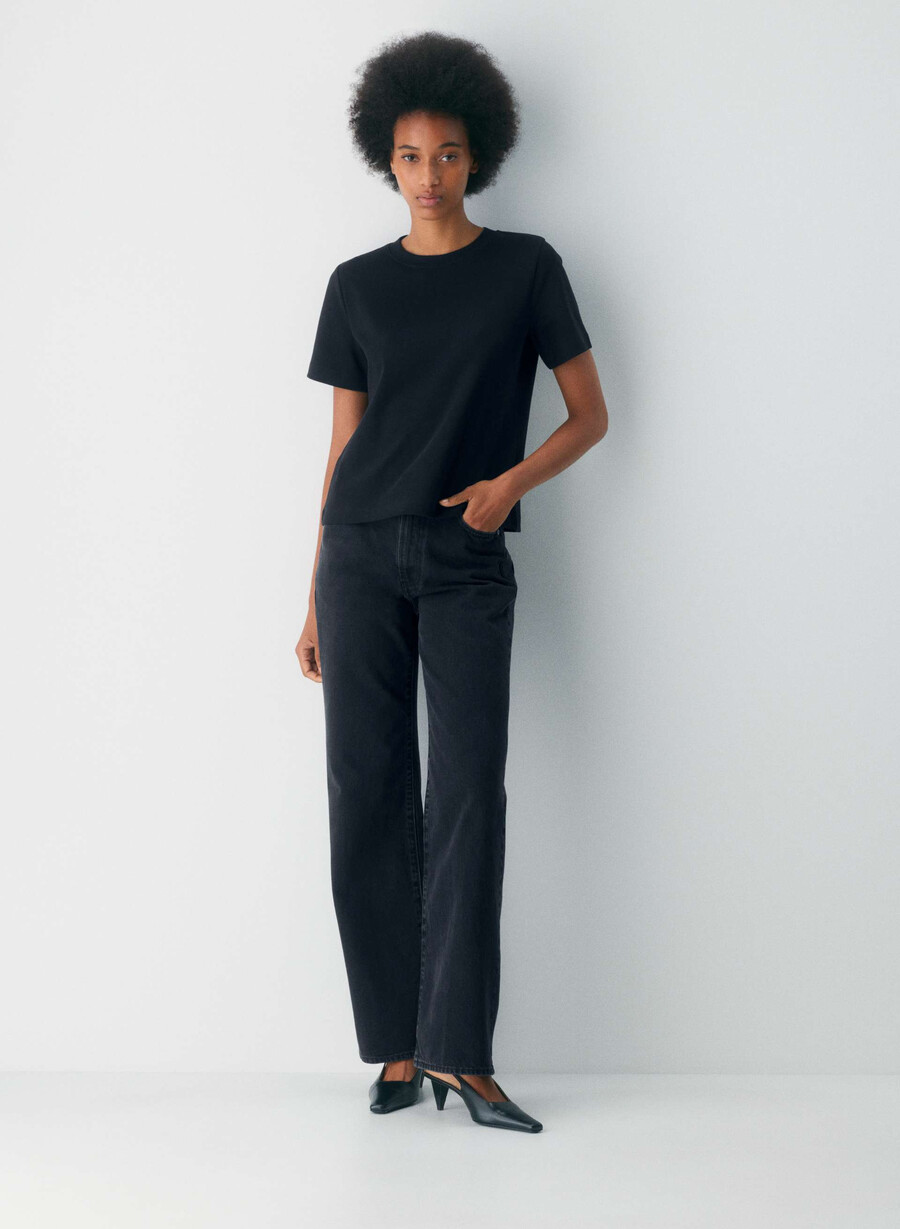 denim forum the farrah hi-rise wide jean eyeliner nero