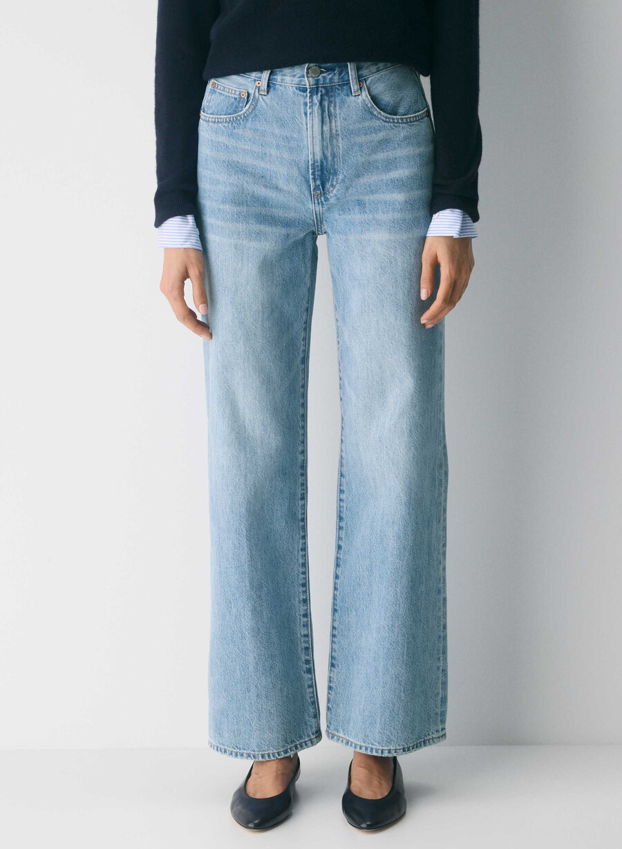 denim forum the farrah hi-rise wide jean 7 yrs bleu taboo