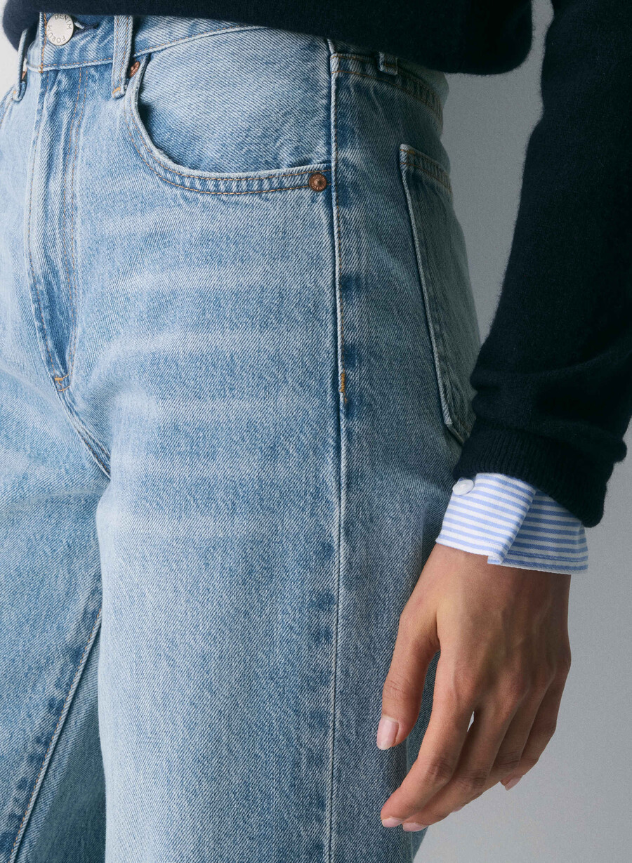 denim forum the farrah hi-rise wide jean 7 yrs bleu taboo
