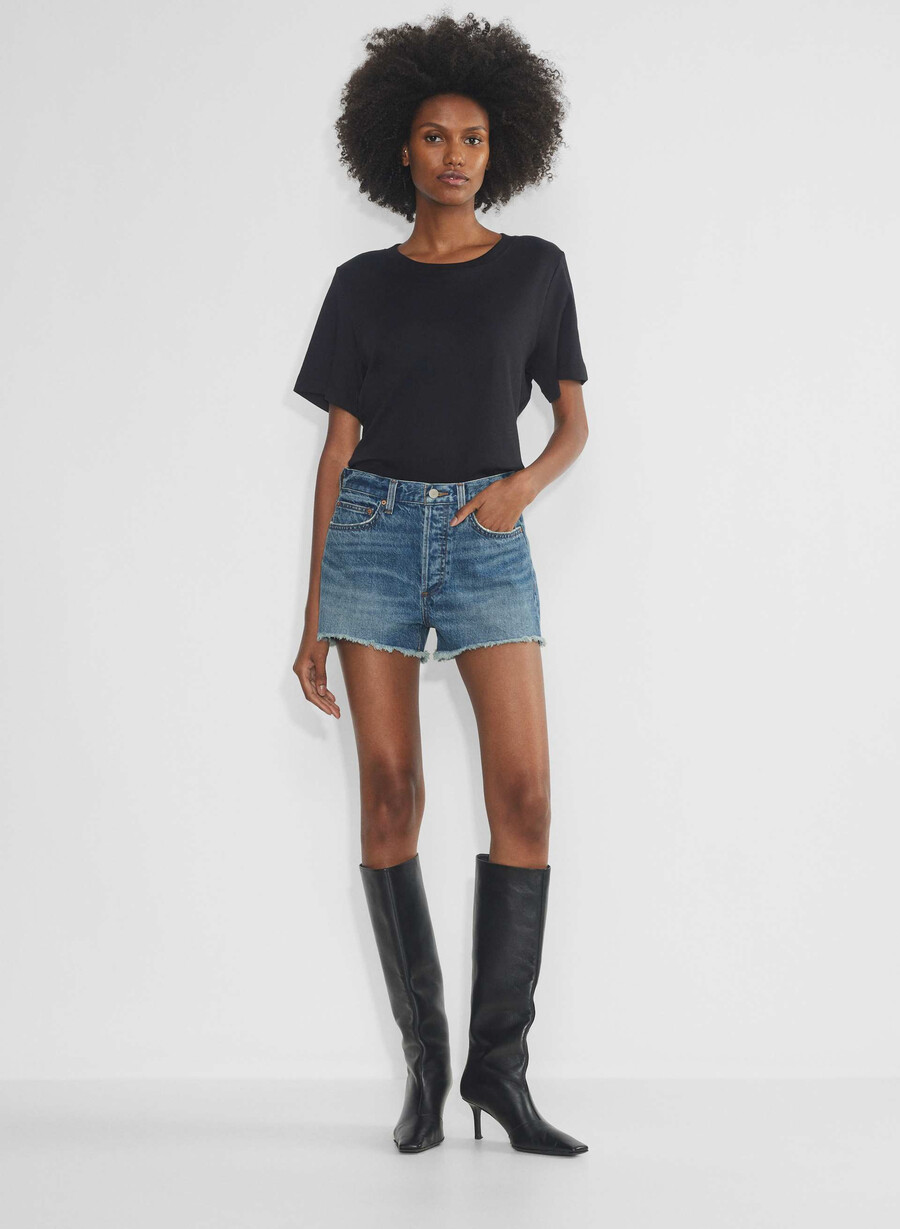 denim forum the ex-boyfriend - pantaloncini in denim a vita alta 5 anni kiss n tell bl