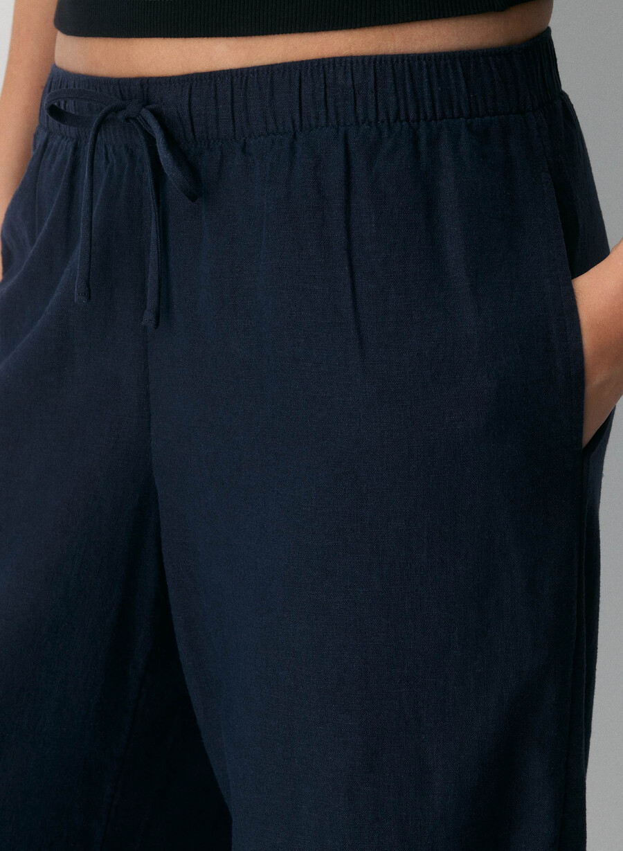 pantaloni in lino sontag bianchi
