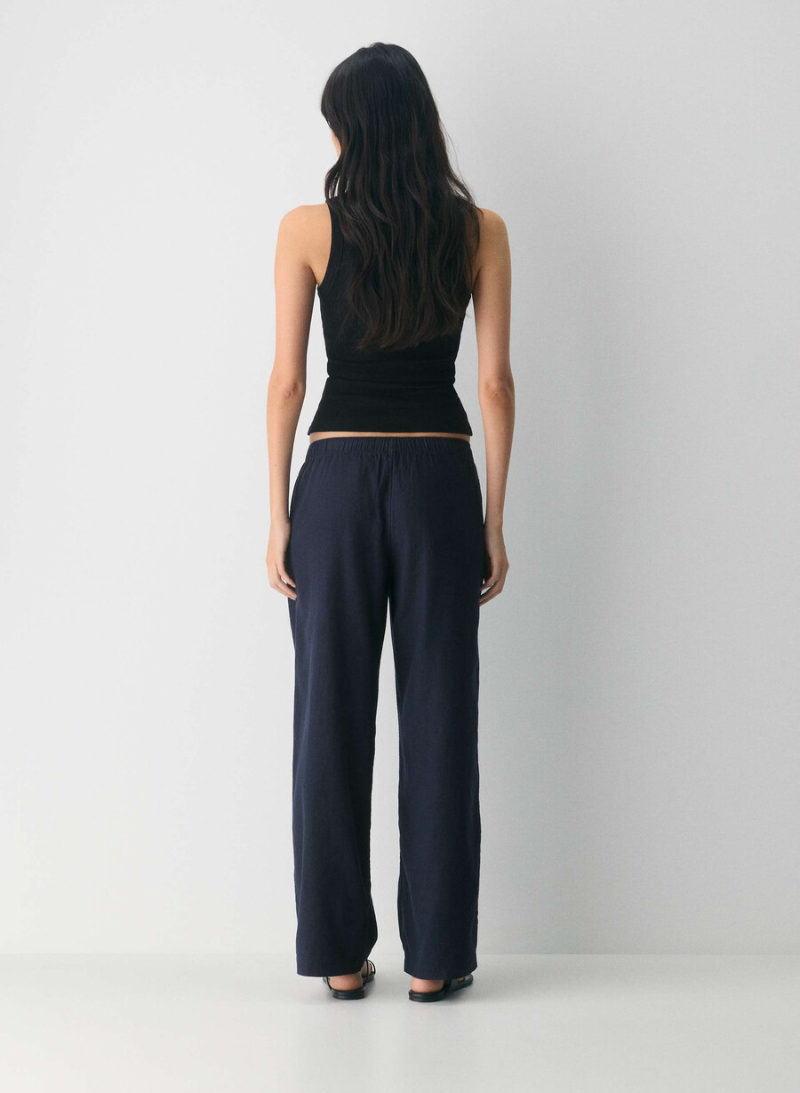 pantaloni in lino sontag bianchi