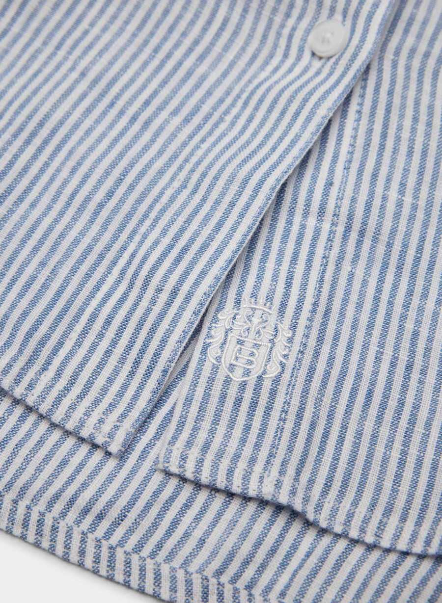 camicia in lino utility wlson strp fr blbw
