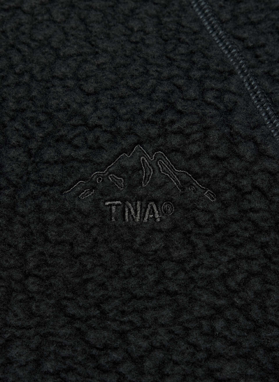 felpa con cappuccio e zip raglan polartec thermal pro nera