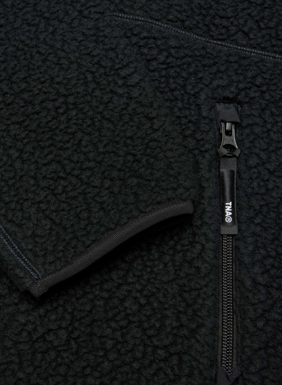 felpa con cappuccio e zip raglan polartec thermal pro nera