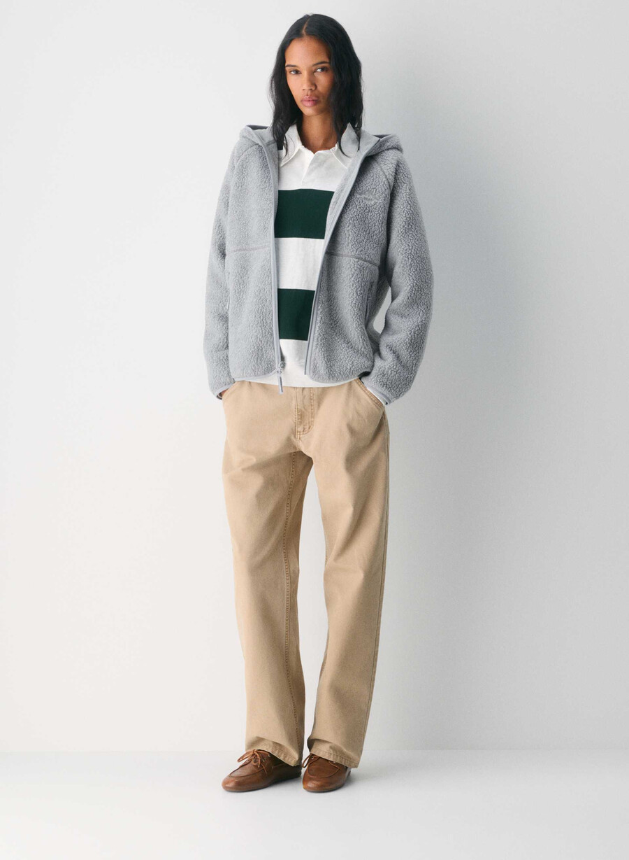 felpa con cappuccio e zip raglan polartec thermal pro heather athletic gre