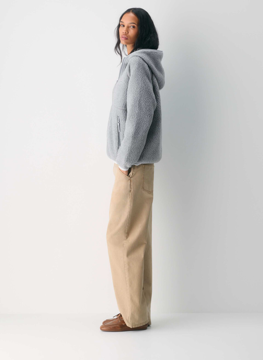 felpa con cappuccio e zip raglan polartec thermal pro heather athletic gre