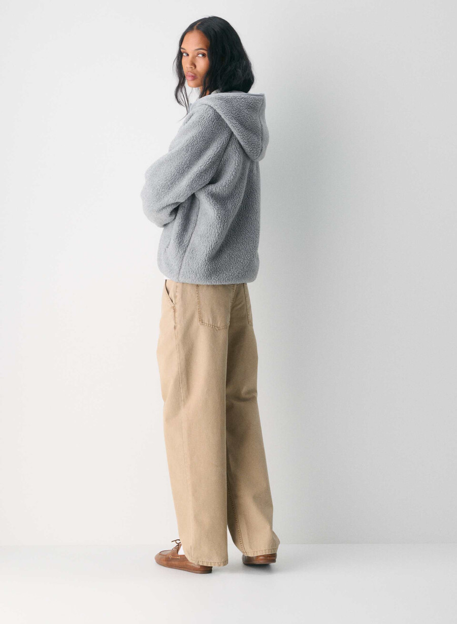 felpa con cappuccio e zip raglan polartec thermal pro heather athletic gre