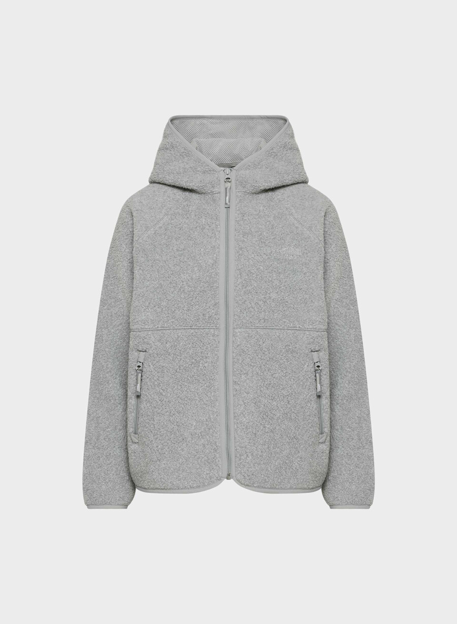 felpa con cappuccio e zip raglan polartec thermal pro heather athletic gre