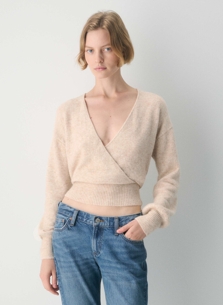 maglione dear softspoke heather light oatmeal